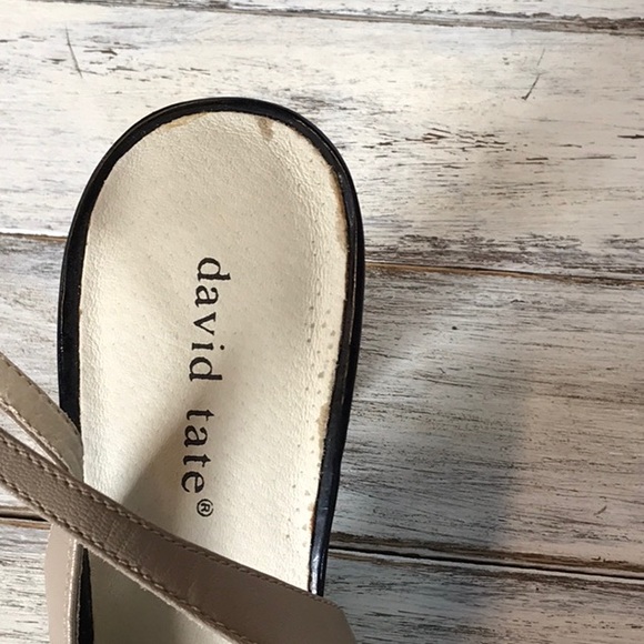 David Tate Soto pointed toe slingback beigew/blck - Picture 7 of 7